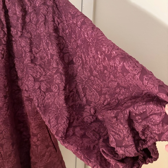 NWT NY & CO Textured Puff-Sleeve Shift Dress Size Large - Picture 6 of 12